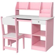 Kids Girls Pink Desk And Chair