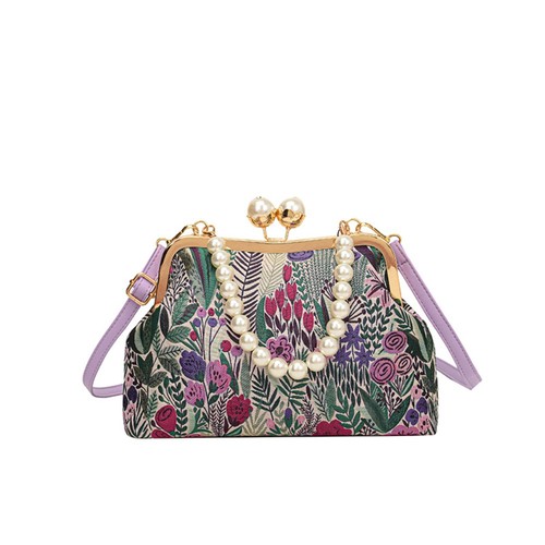 Embroidered flower purses and - embroidered,
