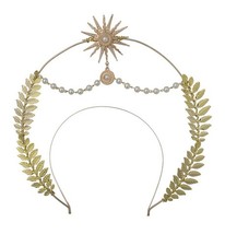 Gold Pearl Halo Headband Angel Costume Halloween Christmas Set With Earrings