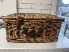 Vintage Picnic Wicker Rattan Hamper Toy Basket Storage Box Christmas  