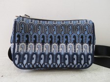 Furla Cross Body Blue Logo Fabric Bag