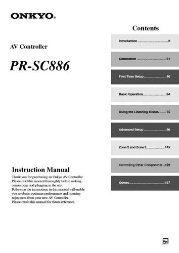 Onkyo integra sc886 - integra, av