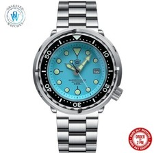 Steeldive SD1975 Sky Blue 300m Tuna Automatic Divers Watch Seiko NH35 *UK STOCK