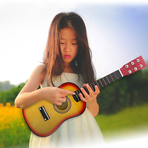 Wooden 23in children guitar - wooden,