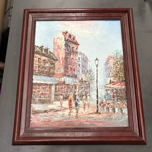 Vintage oil canvas - ,