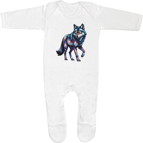 Galaxy wolf baby - wolf', romper