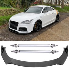For Audi TT MK2 MK3 Carbon Fiber Front Bumper Lip Splitter Spoiler + Strut Rods