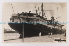 C030127 Teutonia Hamburg Ship at the Harbour Postcard