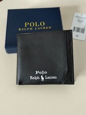 Polo Ralph Lauren Men's Leather Wallet W/Coin POUCH Black Brand New with Tags UK