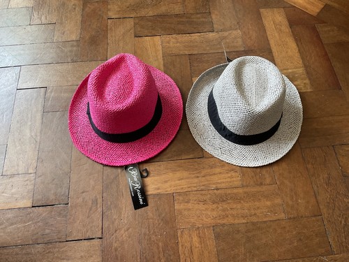 Ladies straw trilby - straw,