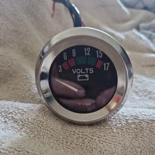 TIM Voltmeter Gauge, Chrome Bezel for MG, Triumph and other classic cars
