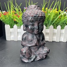 5.9" 3LB Natural Garnet Buddha Statue Quartz Crystal Carving Healing Decor Gift 