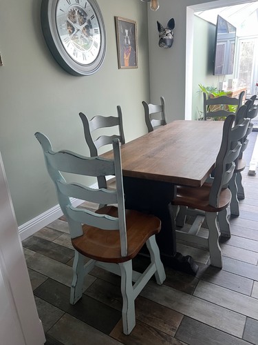 Solid oak farmhouse dining - farmhouse,