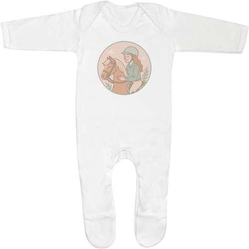 Horse rider baby sleepsuit - 'horse,