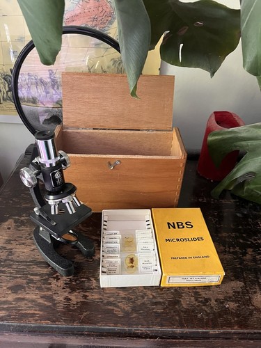 Vintage microscope with - vintage,