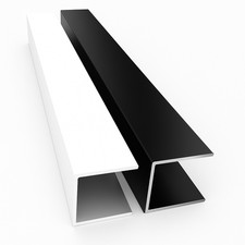 1m PVC U Channel Trim – Black & White – 6mm to 25mm – Edge Protection Strip