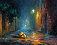 Leonid Afremov LONELY MASK Oil