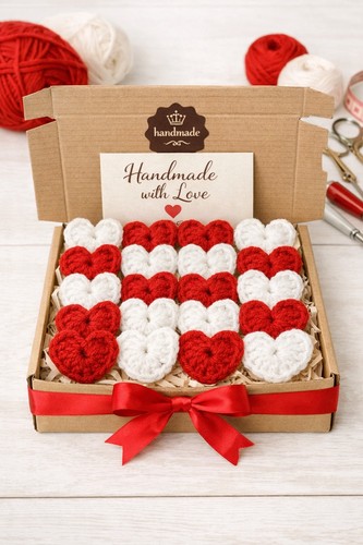 Handmade crochet heart - 25,