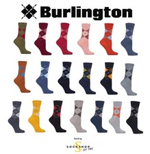 Burlington Womens Whitby Argyle Diamond Socks Extra Soft in Many Colours 1 Pair