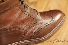 Loake 1880 Bosworth Brown Grain Leather Derby Brogue Boots Shoes UK 8.5 F US 9.5