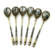 6 Russian Silver & Niello