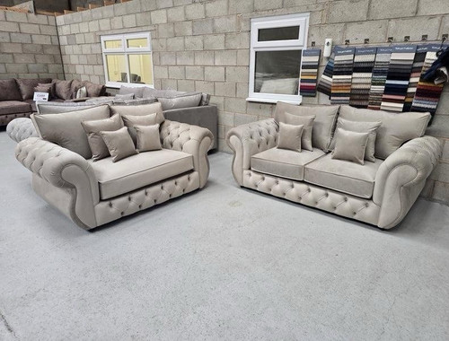 Handmade chesterfield beige - chesterfield,