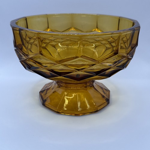 Footed bowl davidson - footed, amber