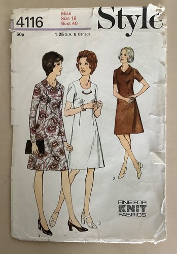 Style 4116 sewing pattern - style, 70s