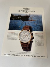 Original Breitling Watch Montbrillant Magazine Advert Man Cave Wall Art Retro