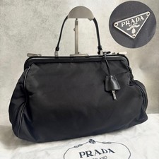 PRADA doctor’s bag Gladstone bag black nylon leather rare w/dust bag
