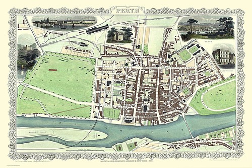 Old map perth - old, of