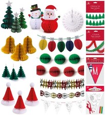 Christmas Decorations Hanging Retro Honeycomb Crepe Paper Bauble Bunting Garland