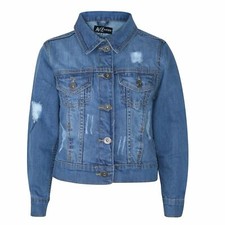 Kids Boys Denim Jacket Designer Light Blue Ripped Jeans Fashion Coat Age 3-13 Yr