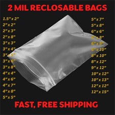 CLEAR 2 MIL ZIP SEAL BAGS POLY