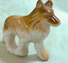 1950's Miniature Collie Dog Porcelain Figurine-Embossed Japan