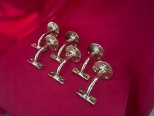 6 Brass HANDRAIL BRACKETS in a gold finish. Highly polished 