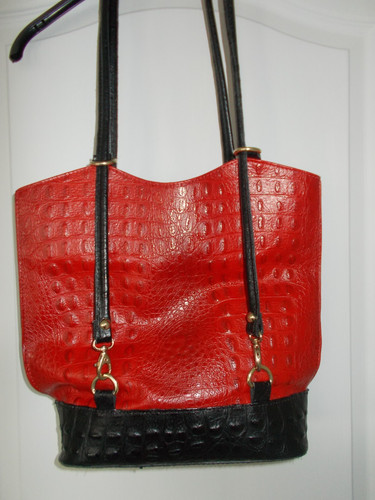Red black real crocodile - red,