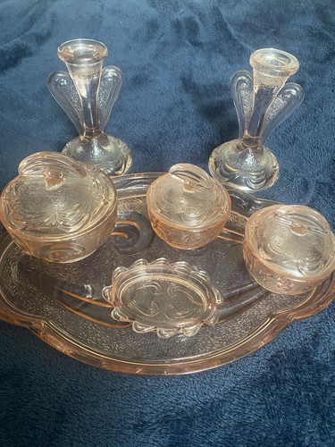 Vintage art deco pink glass - pink,