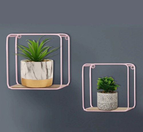 Wire cube shelves floating 2 - ,