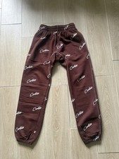 corteiz joggers brown and