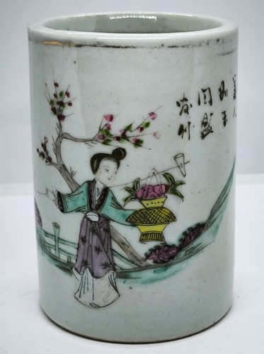 Vintage chinese porcelain pen - porcelain,