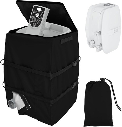 Black hot tub pump cover - tub,