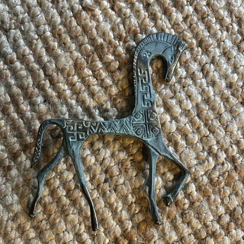 Vintage bronze etruscan horse - vintage,