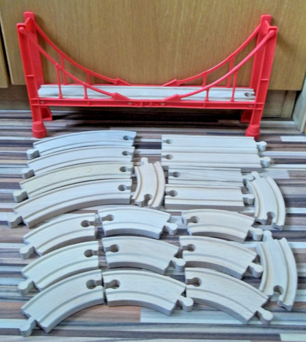 Wooden train set - track, pieces