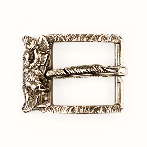 German silver belt buckle duck - silver,