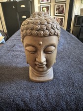 Large Ceramic Buddha Head Ornament – 18cm Tall – Meditation / Home Décor