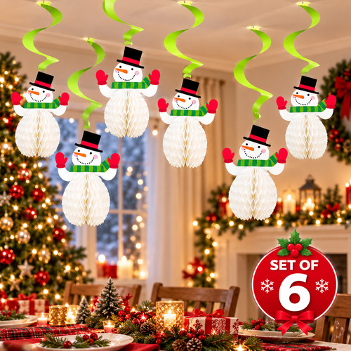 Snowman honeycomb hanging - snowman,