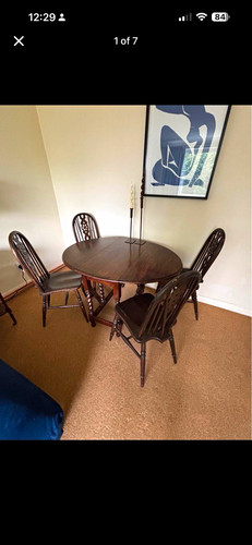 Dark wood drop leaf oval - drop-leaf,