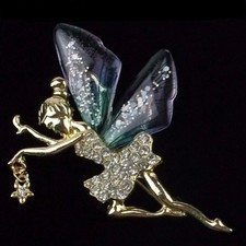 Gold Tone Enameled Rhinestone
