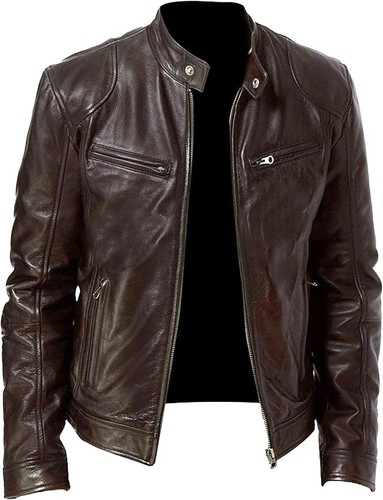 Mens faux leather jacket - faux,